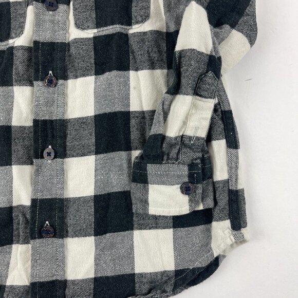 Tailor Vintage Button Up Shirt Boys Size 4/5 Black White Plaid Long Sleeve - Picture 2 of 6